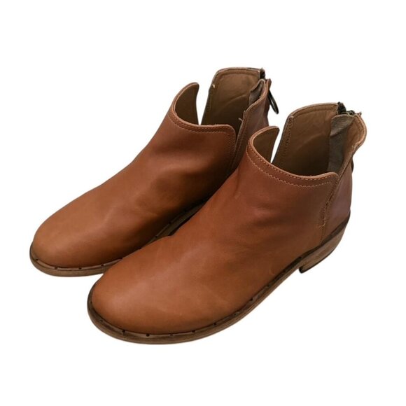 Beek Womens Cognac Brown Leather Falcon Zipper Up Ankle Bootie Sz 8 M New - Picture 3 of 11